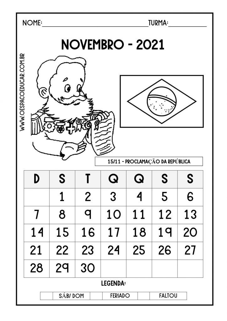 Calendários 2021 para imprimir!