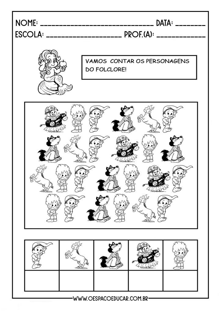 Atividades alfabetização folclore