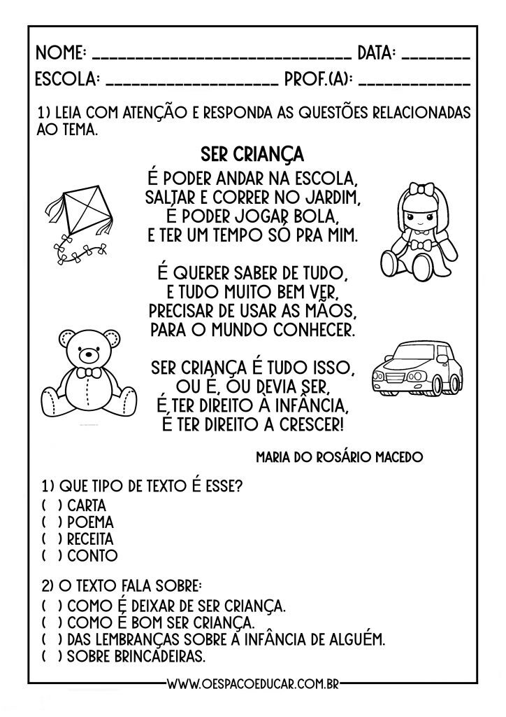 SEQUÊNCIA DIA DA INFÂNCIA