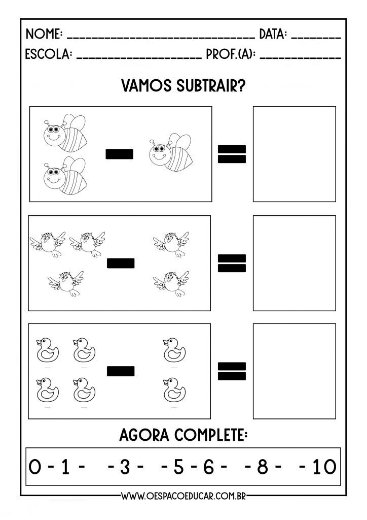 SUBTRAINDO ED. INFANTIL