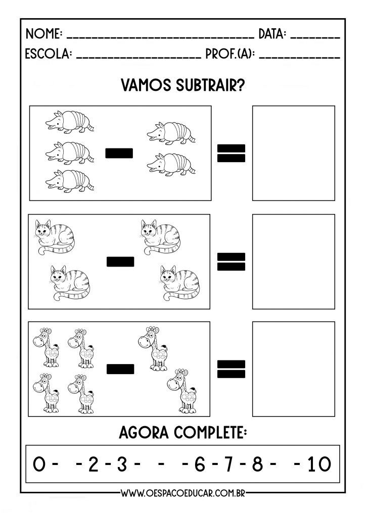 SUBTRAINDO ED. INFANTIL