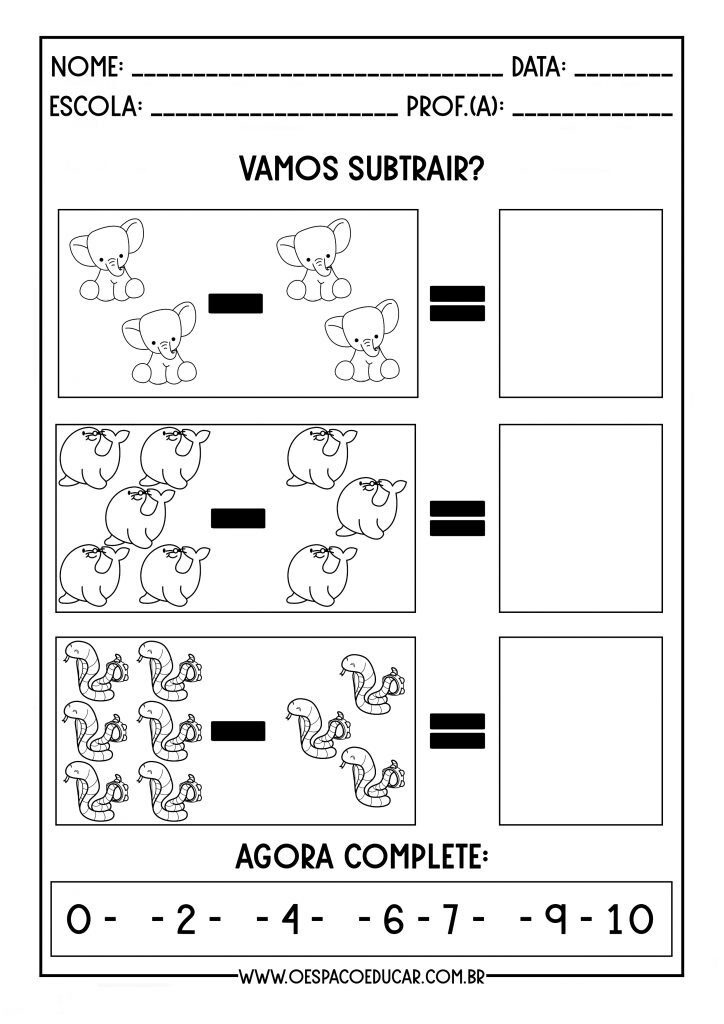 SUBTRAINDO ED. INFANTIL