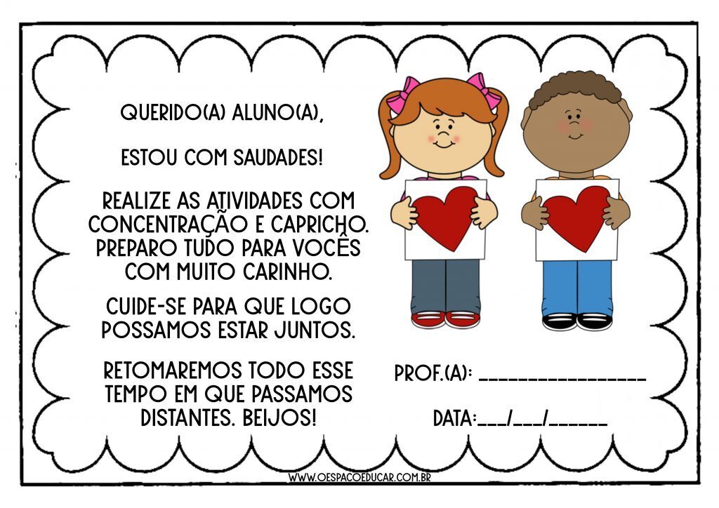Recado para alunos