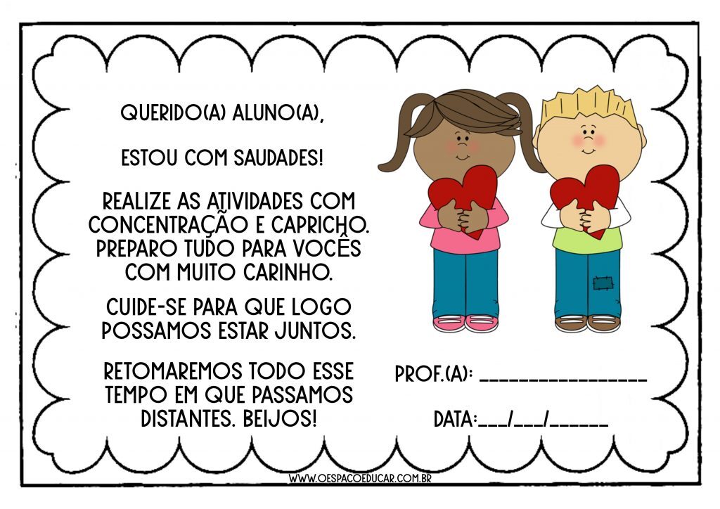 Recado para alunos