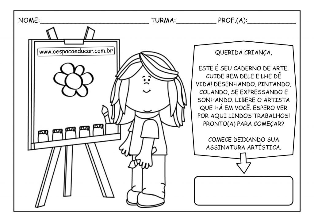 Capa caderno arte