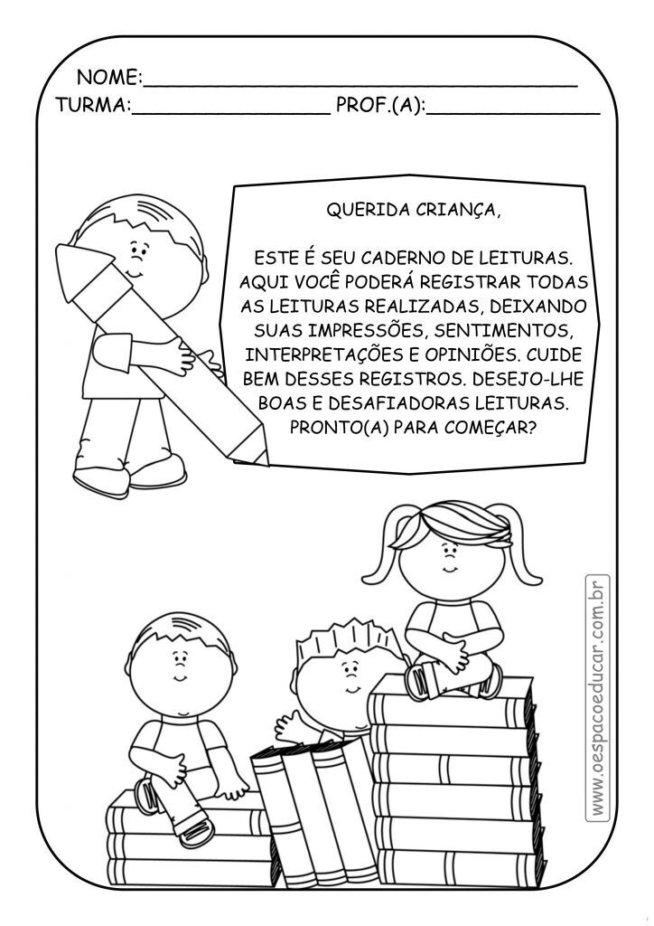 Capa caderno leitura