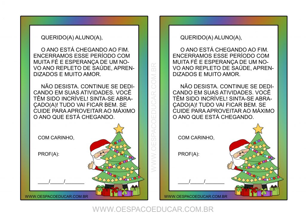 Recado final de ano