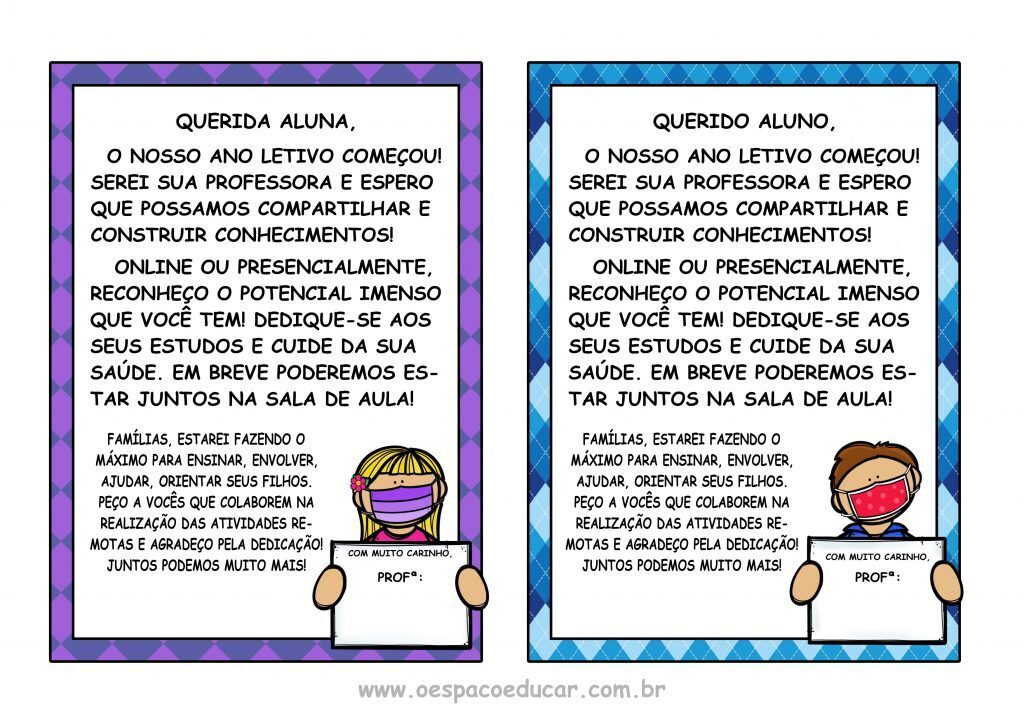 RECADO VOLTA AS AULAS
