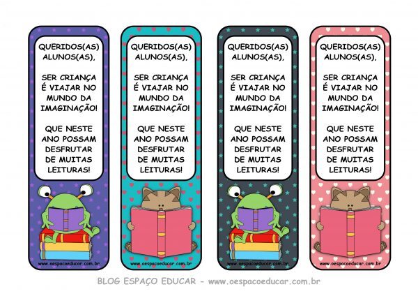 Volta às aulas: marca páginas para incentivo a leitura!