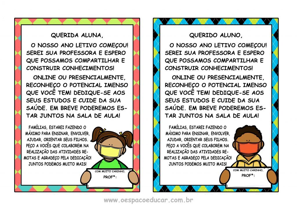 RECADO VOLTA AS AULAS