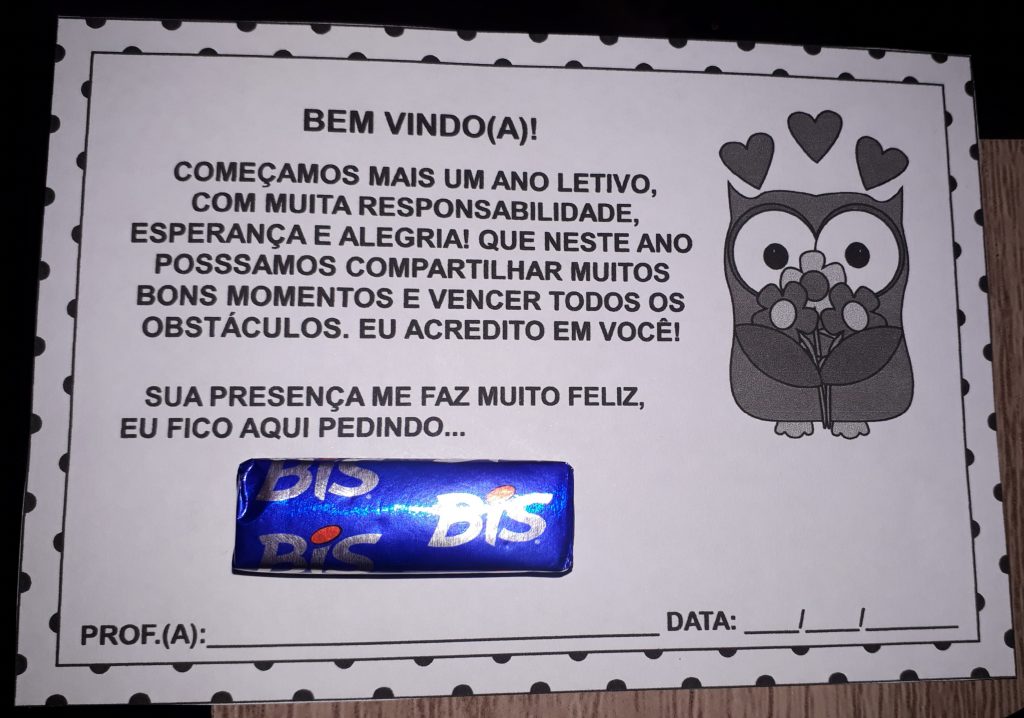 Volta às aulas: mensagem motivacional com Bis para imprimir!