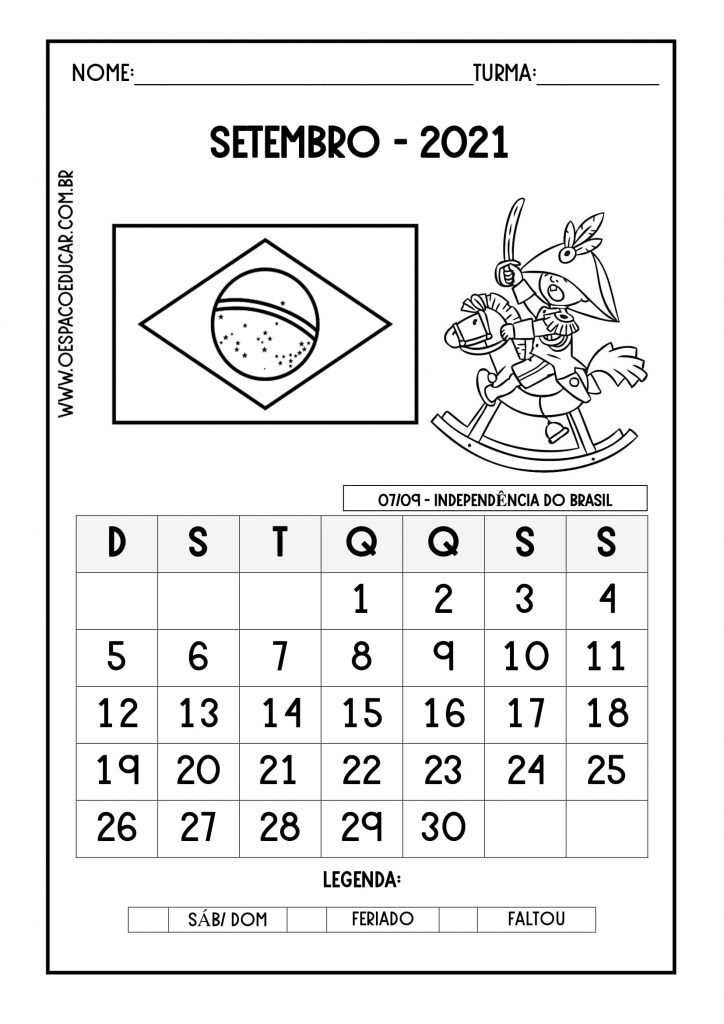 Calendários 2021 para imprimir!