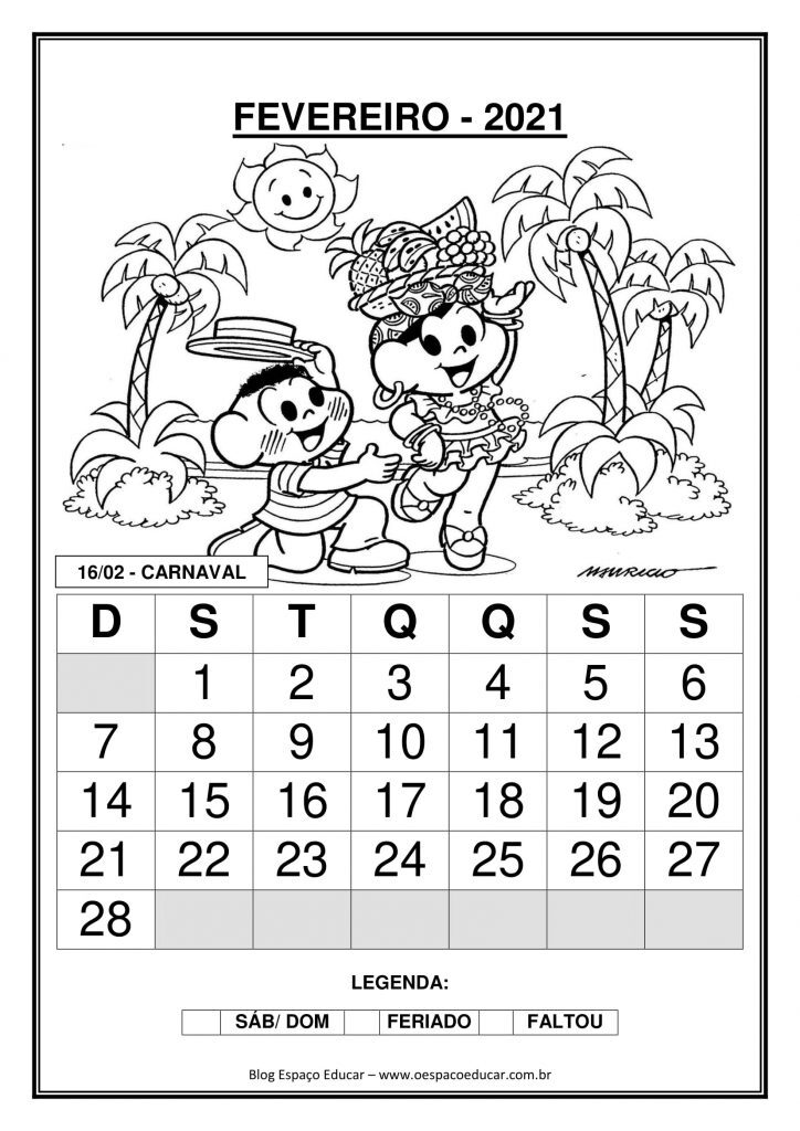 CALENDÁRIOS 2021 TURMA DA MÔNICA