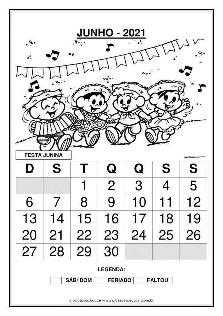 CALENDÁRIOS 2021 TURMA DA MÔNICA