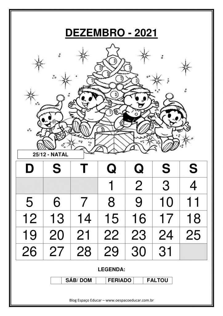 CALENDÁRIOS 2021 TURMA DA MÔNICA