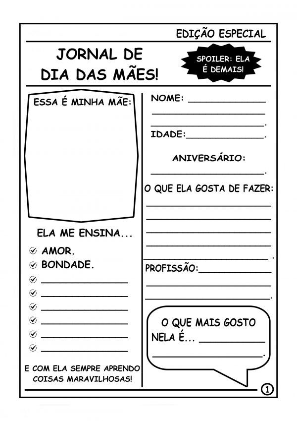 Dia das mães: Jornal edição especial da mamãe!