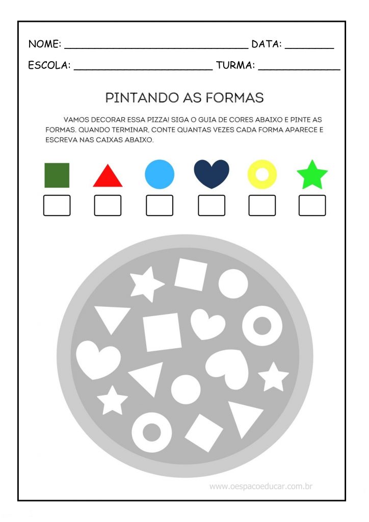 Colorindo e contando formas