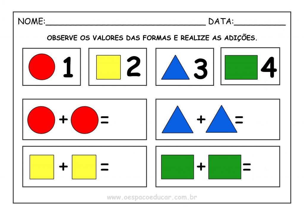 ADIÇÃO COM FORMAS