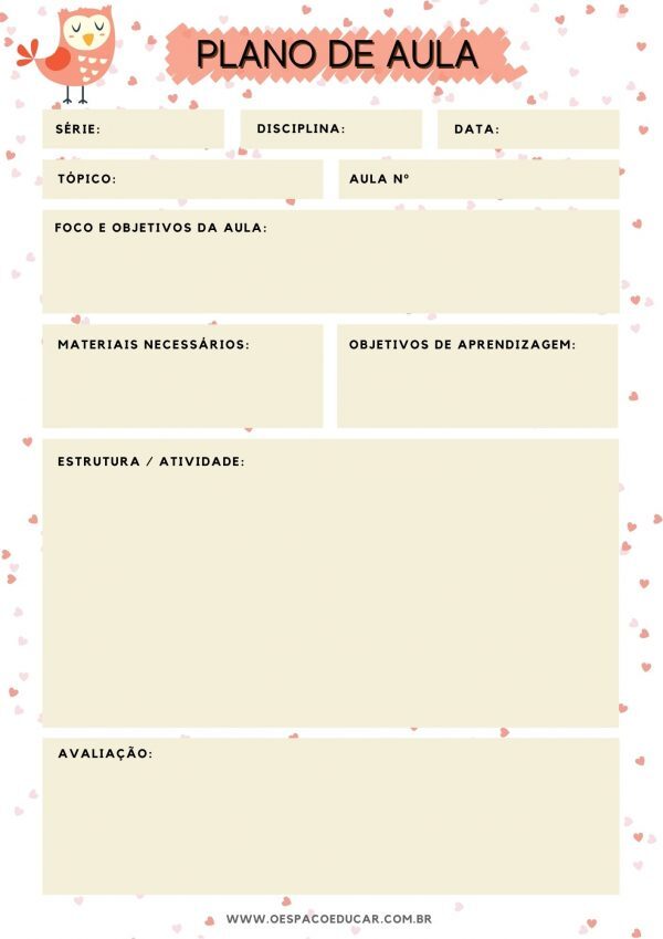 Planejamento: modelo de plano de aula para imprimir!