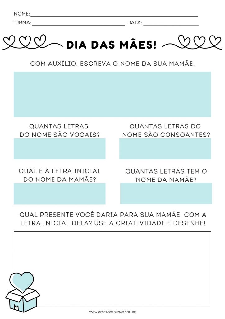 SEQUÊNCIA DIDÁTICA DIA DAS MÃES EDUCAÇÃO INFANTIL