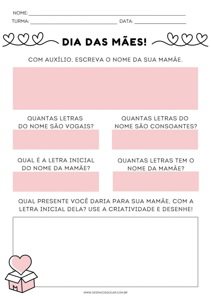 SEQUÊNCIA DIDÁTICA DIA DAS MÃES EDUCAÇÃO INFANTIL