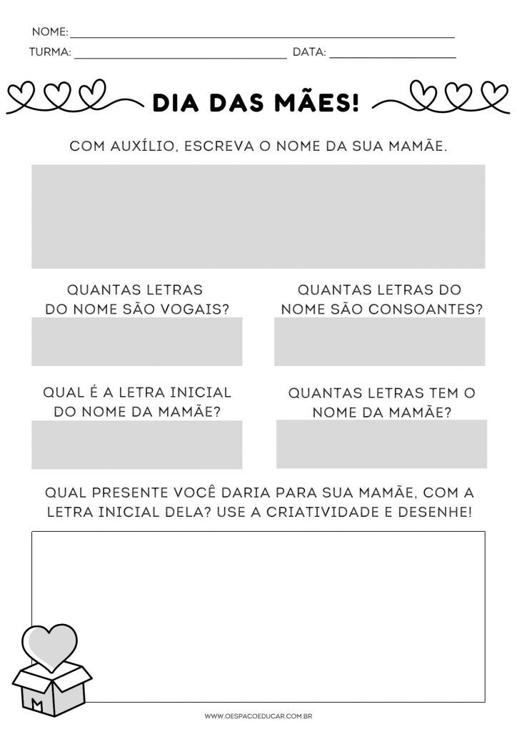 SEQUÊNCIA DIDÁTICA DIA DAS MÃES EDUCAÇÃO INFANTIL