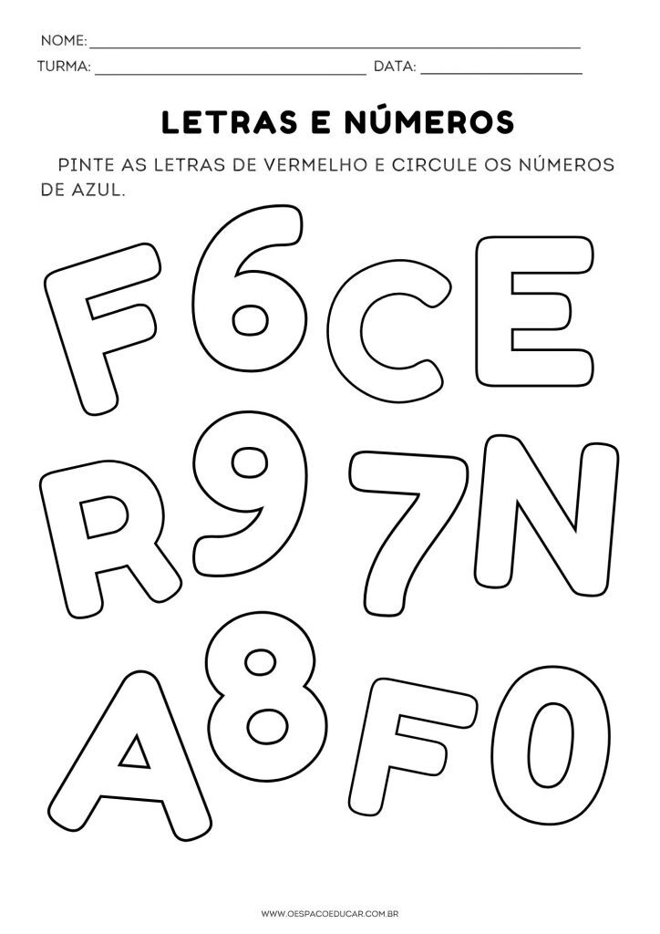 LETRAS E NÚMEROS