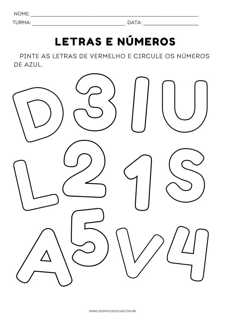 LETRAS E NÚMEROS