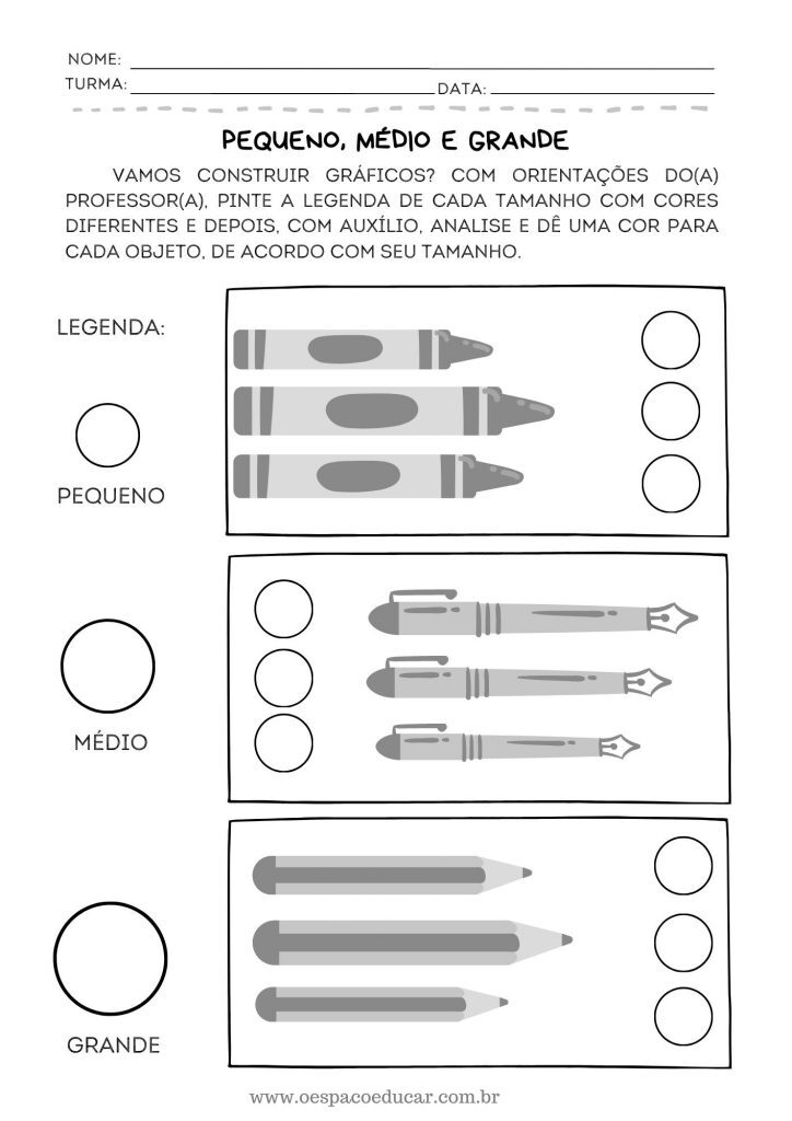 Pequeno; grande e médio