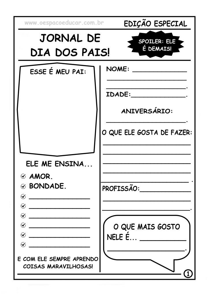 JORNAL ESPECIAL DIA DOS PAIS