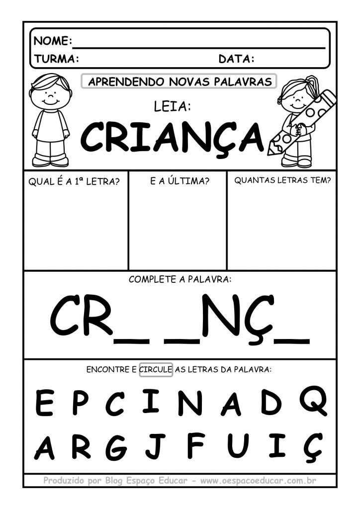 Atividades dia das crianças