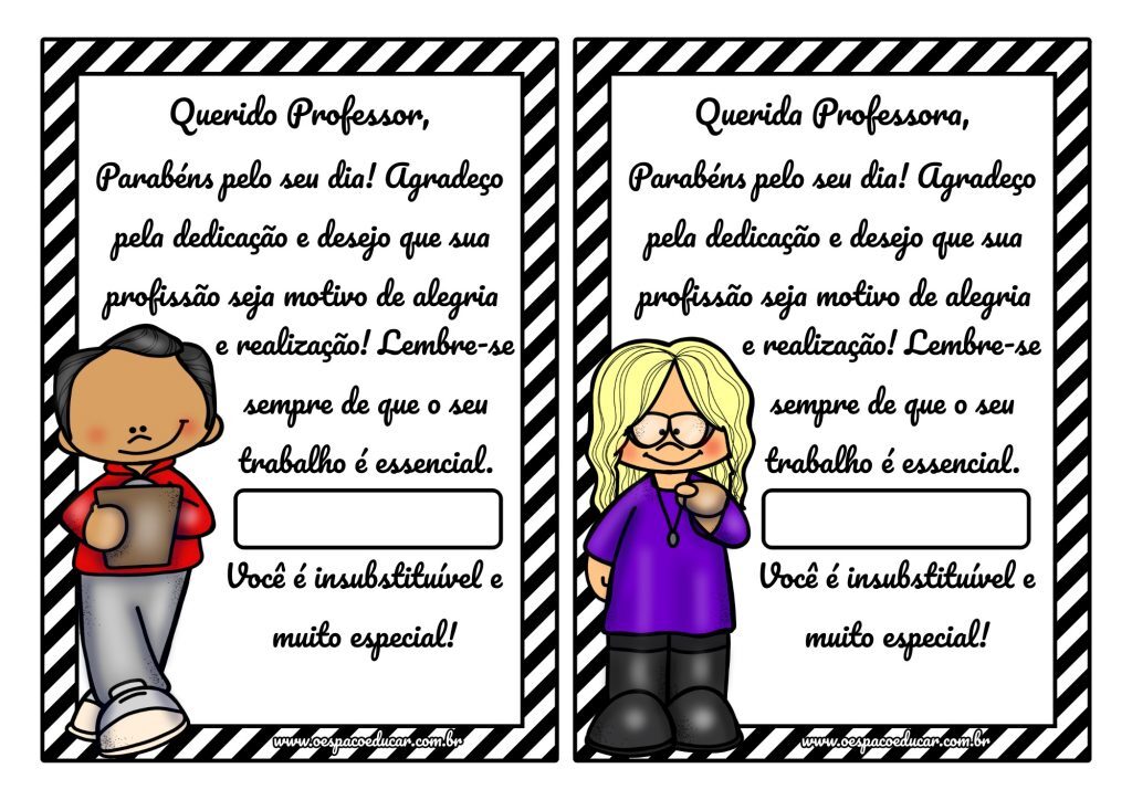 Recado dia do professor