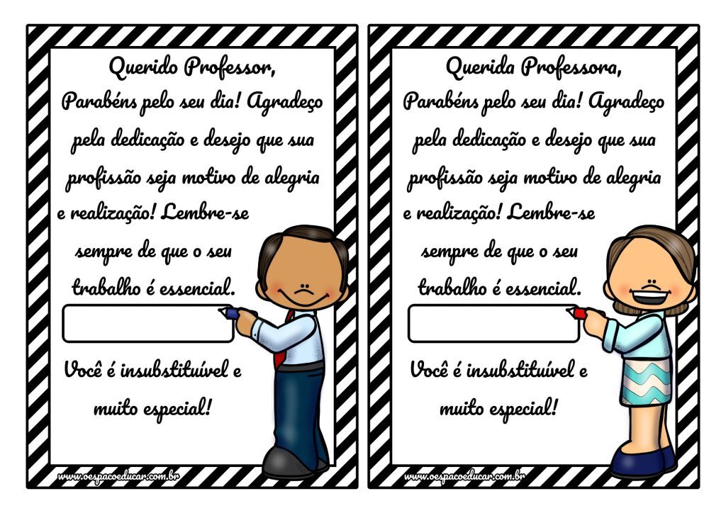 Recado dia do professor