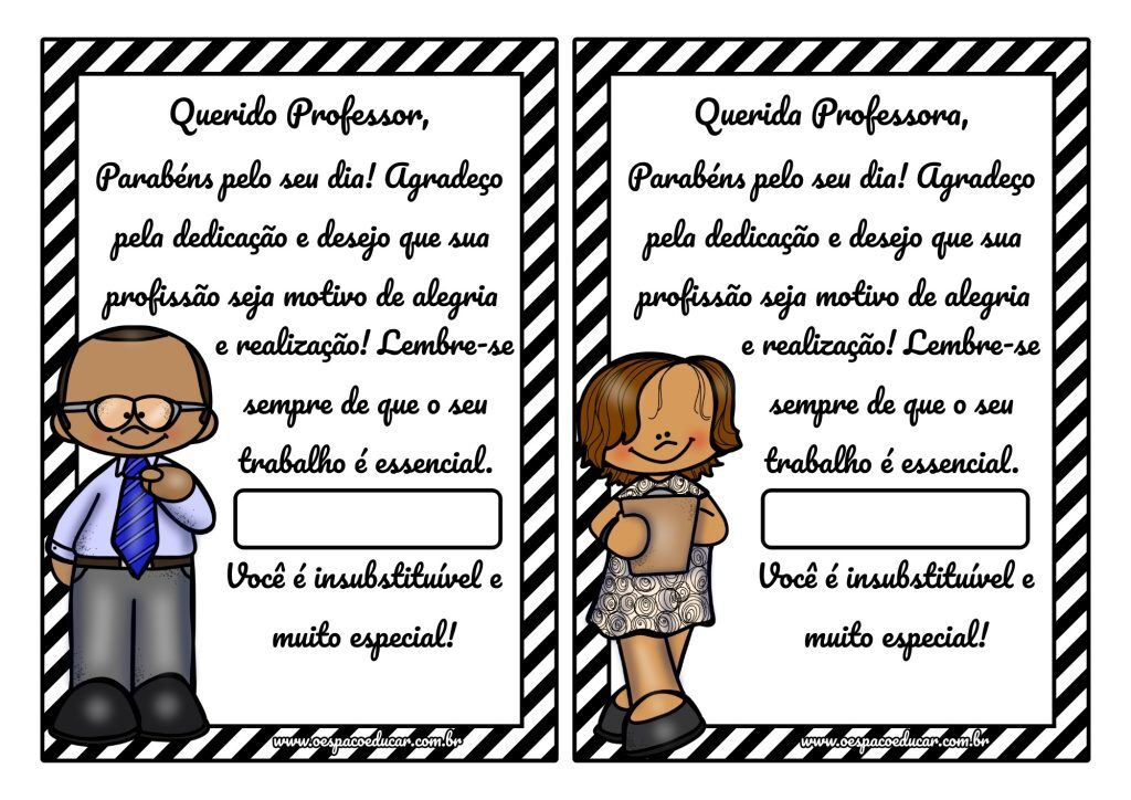 Recado dia do professor