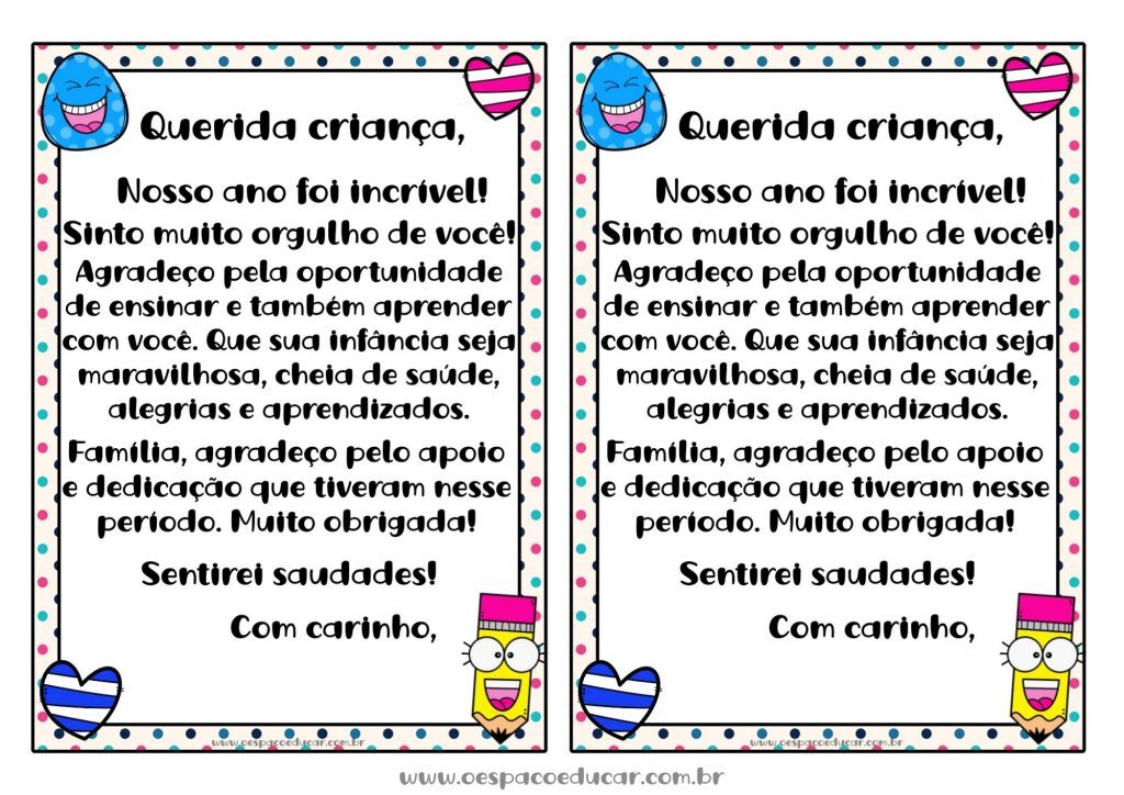 Recadinho final de ano