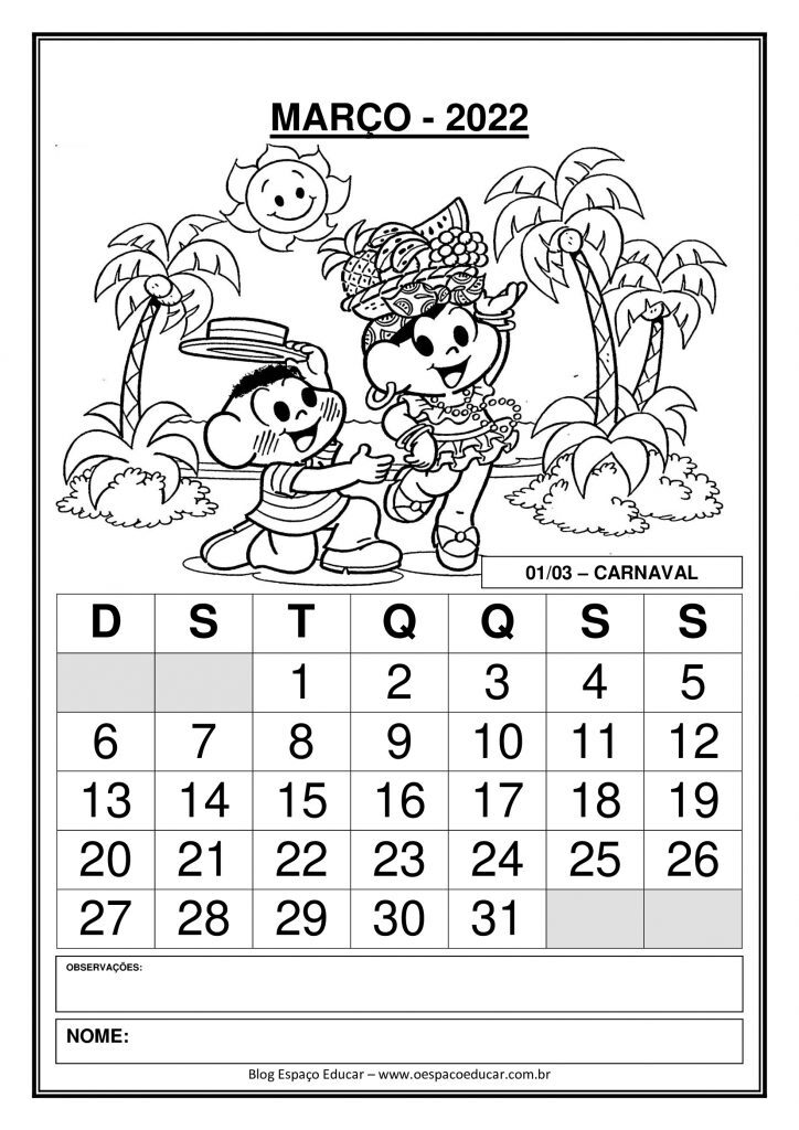 Calendários 2022: Fevereiro!