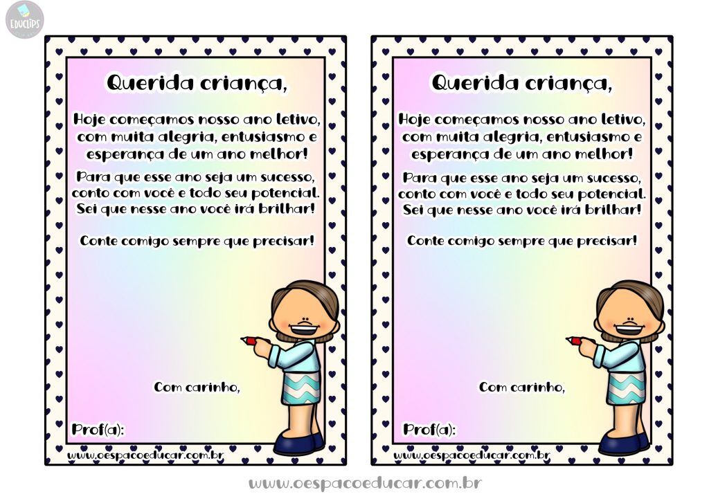 Recadinho inicio do ano letivo