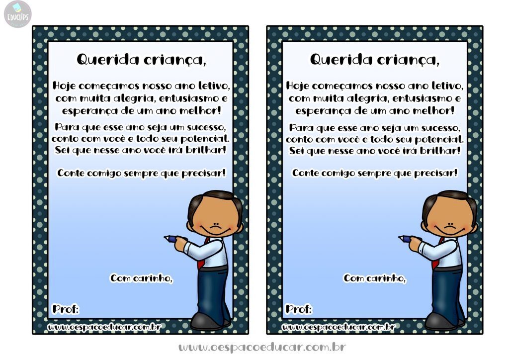 Recadinho inicio do ano letivo