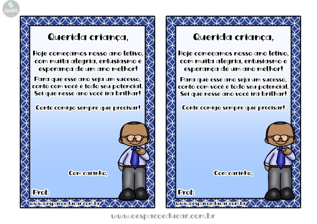 Recadinho inicio do ano letivo
