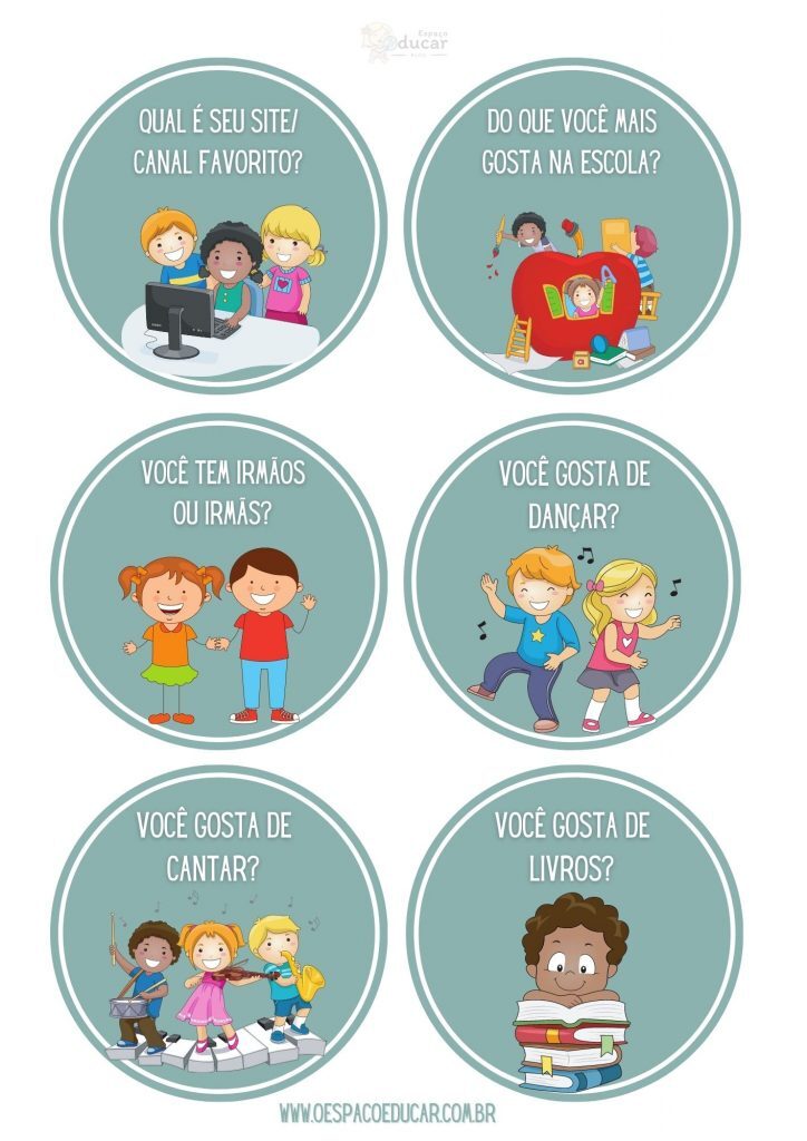 Fichas para dinâmica "Tudo sobre mim"!