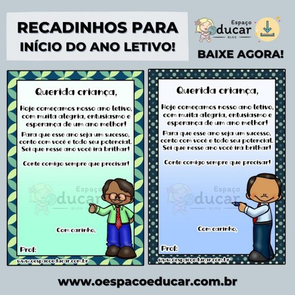 Recadinhos para início do ano letivo!