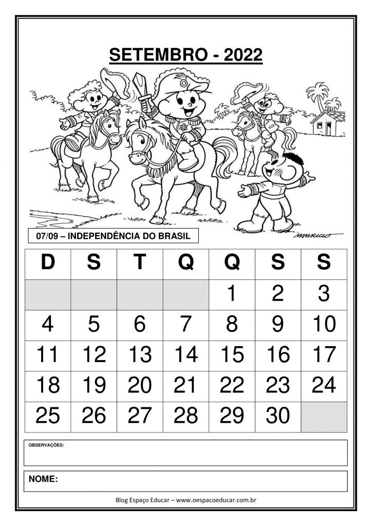 Calendários 2022 para o ano todo!