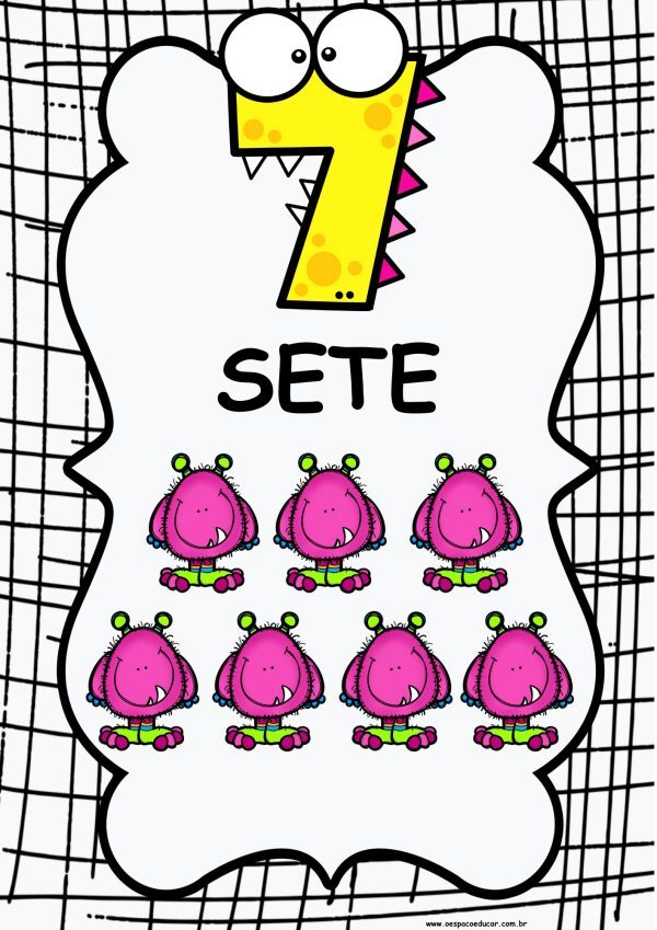 Educação Infantil: cartazes números de 0 a 9 tema monstrinhos!
