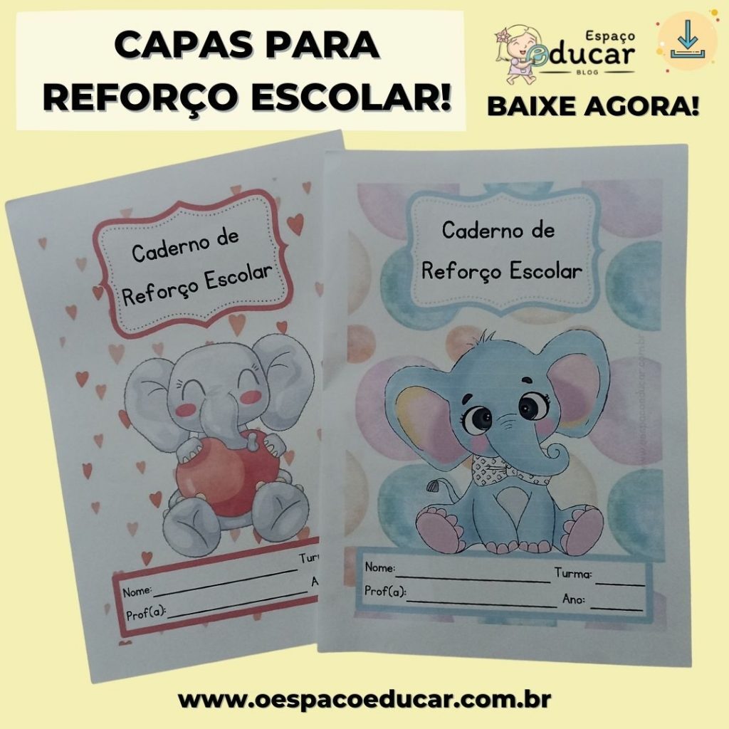Capas fofas para reforço escolar!