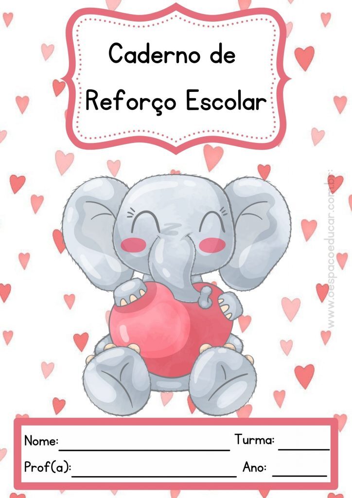 Capas fofas para reforço escolar!