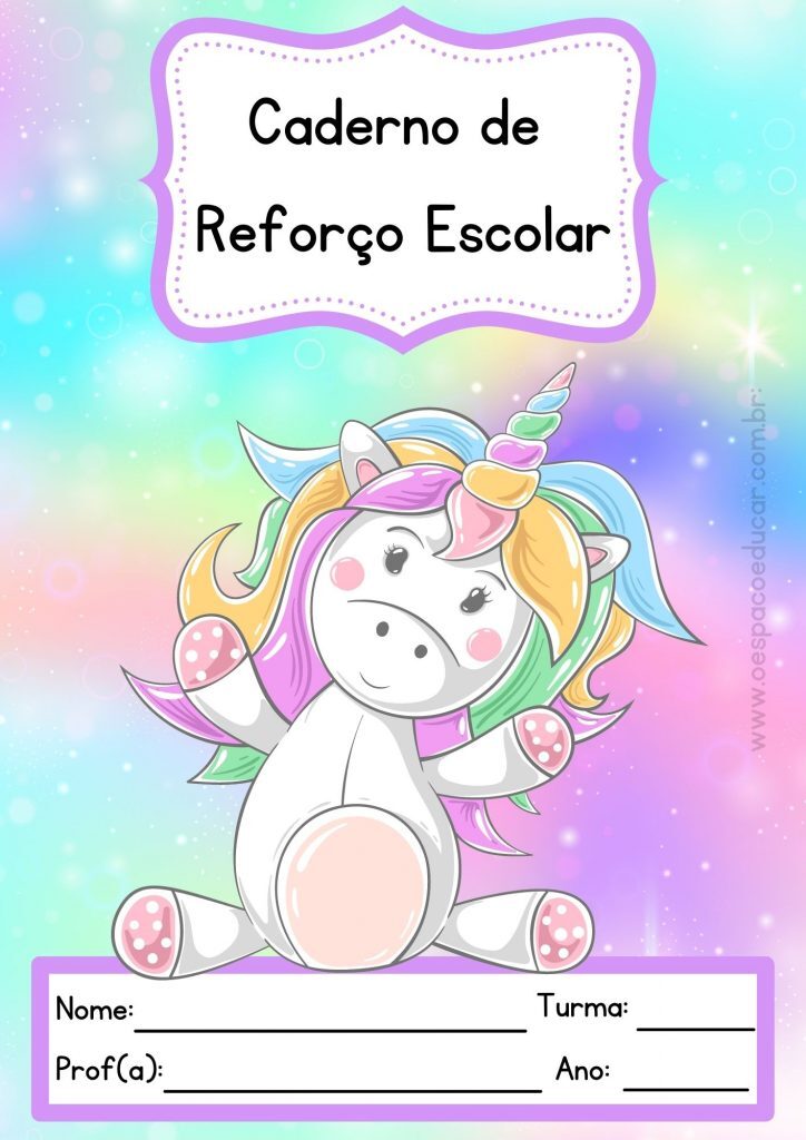 Capas fofas para reforço escolar!