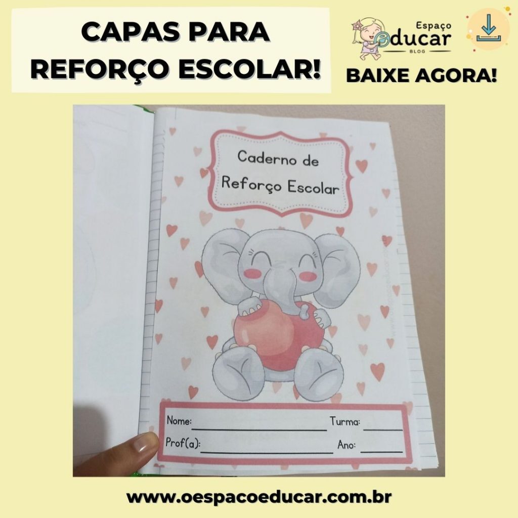 Capas fofas para reforço escolar!