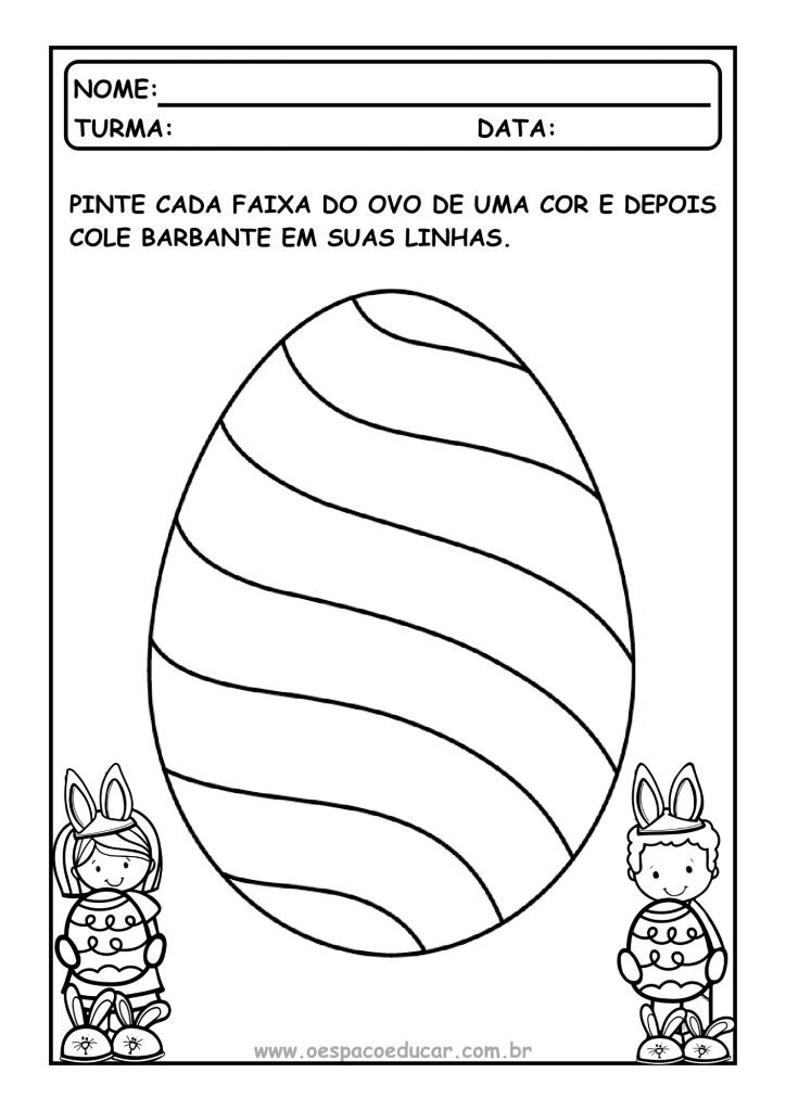 Ovo de páscoa educação infantil
