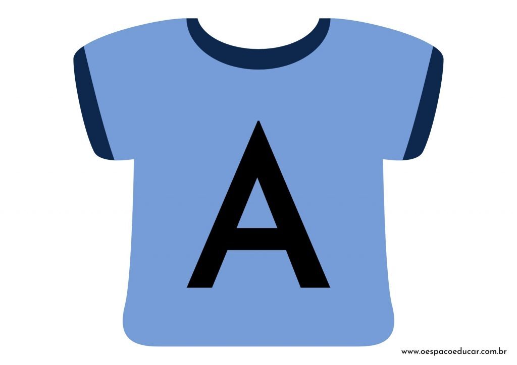 Educação Infantil: camisetas da letra inicial! - Versão Azul