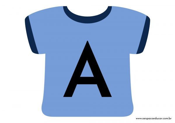 Educação Infantil: camisetas da letra inicial! – Versão Azul